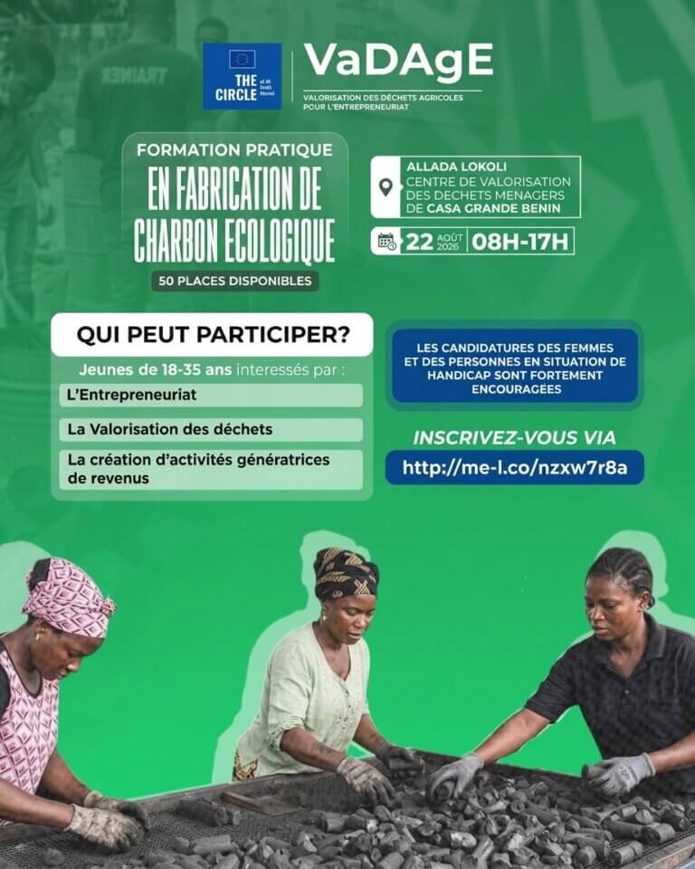 À Allada, le projet VaDAgE mise sur les déchets agricoles pour créer des opportunités
